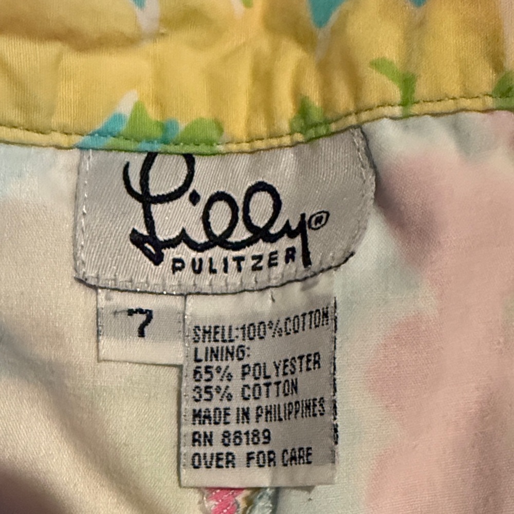 Lilly Pulitzer Yellow Blue and Pink Floral Pants - Picture 2 of 4